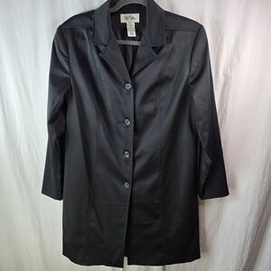 Bob Mackie womens_coat with four button front closure size 6 in black